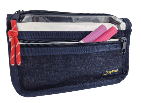 JoyPac Denim + Clear Pencil Case/Pouch