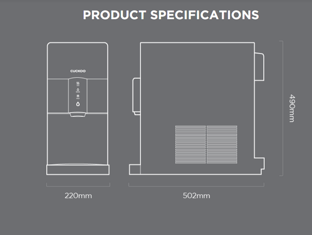 Xcel Water Purifier 2.3L Tank Jet Black (Free 1-Year Servicing CCSP & Installation)