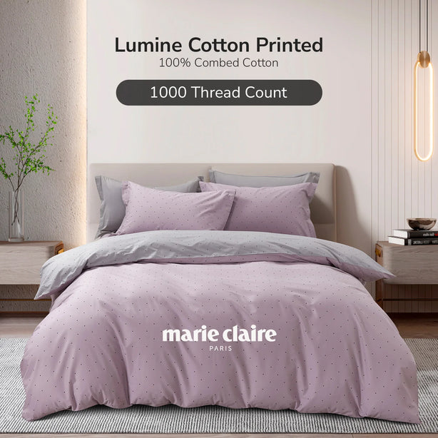 Marie Claire Lumine Printed 100% Combed Cotton 1000TC | Fitted Sheet Set I Bed Set - MC0525CTN-04