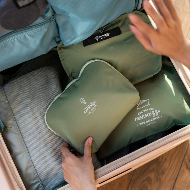 Monocozzi Bon Voyage 4 in 1 Travel Set (Apparel Bags, Shoe Bag, Skin Care Pouch)