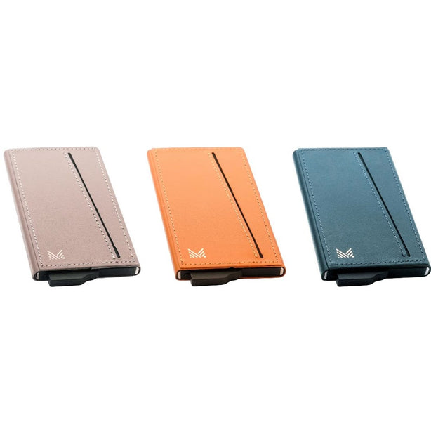 Monocozzi LUCID Refined | Biodegradable Leather Magnetic Metal Card Protector for iPhone