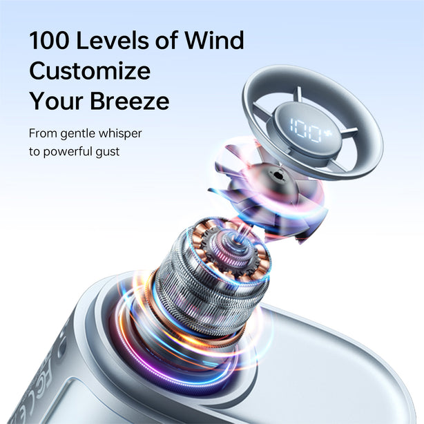 JISULIFE Neck Fan Life 5 4500mAh Battery Mini Portable Rechargeable 100 Gears Strong Wind Bladeless USB Fans with Strap for Outdoor