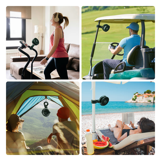 JISULIFE BabyFan LIFE1 Octopus Fan 4000mAh Portable Clip Fan 4-Speed Soft Blades Type-C Washable Cover – Green