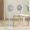 JISULIFE Table Fan LIFE7 8000mAh Oscillating Extendable Desk Fan 5-Speed Strong Wind 8m Quiet Timer Type-C Rechargeable – White