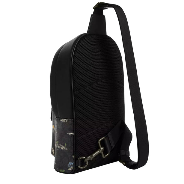Coach West Pack Bag In Signature Canvas With Surf Print - Charcoal Multi CBJ12