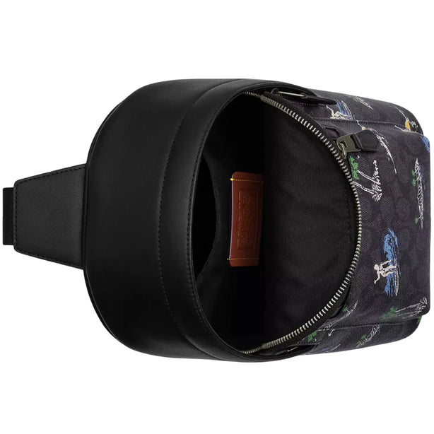 Coach West Pack Bag In Signature Canvas With Surf Print - Charcoal Multi CBJ12