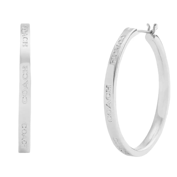 Coach Medium Hoop Earrings - Silver CBW17