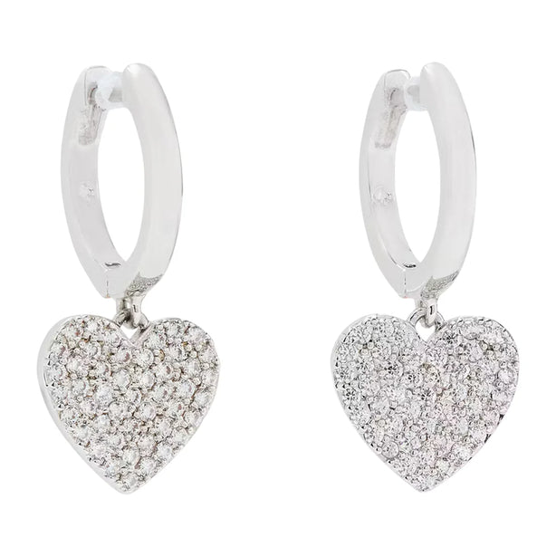 Kate Spade Yours Truly Pave Heart Drop Earrings - Silver o0r00153