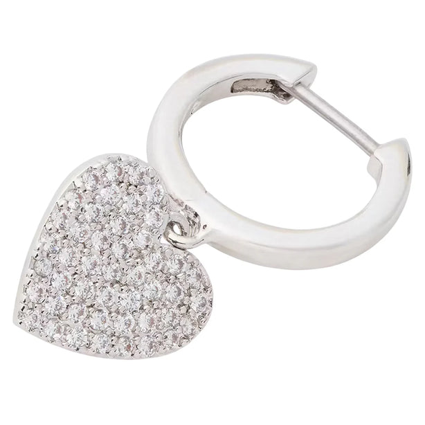 Kate Spade Yours Truly Pave Heart Drop Earrings - Silver o0r00153