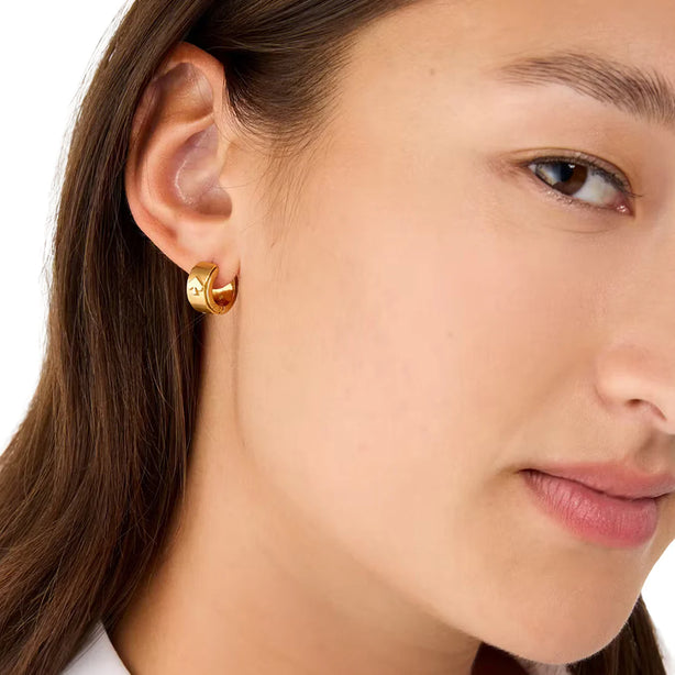 Kate Spade Spot The Spade Metal Huggies Earrings - Gold KH267