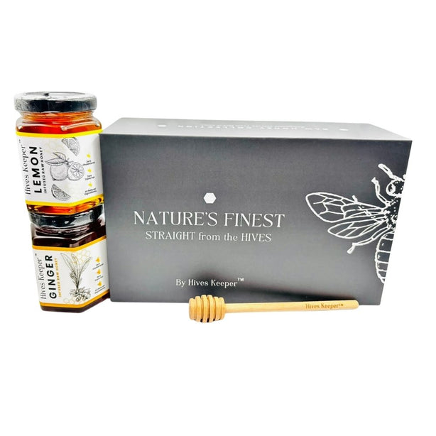 Lemon + Ginger Raw Honey Gift Set  250g x 2