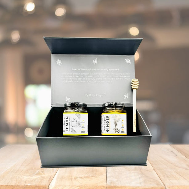 Lemon + Ginger Raw Honey Gift Set  250g x 2