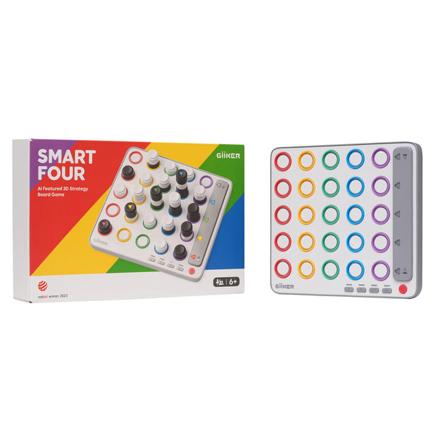 GiiKER Smart Connect 4 – Strategy Game for Kids 3+ | Build Logic, Planning & Focus with Screen-Free 3D Gameplay