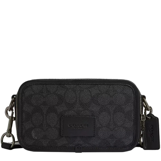 Coach Wyatt Crossbody Bag In Signature Canvas in Charcoal/ Black CW365