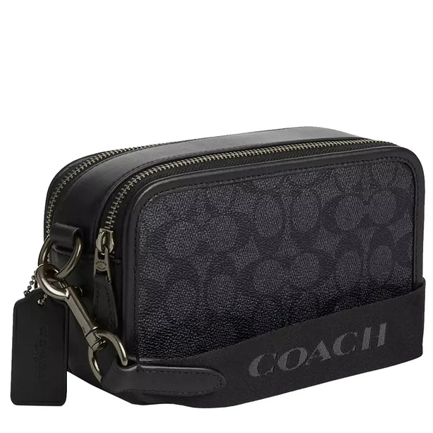 Coach Wyatt Crossbody Bag In Signature Canvas in Charcoal/ Black CW365