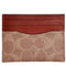 Coach Card Case In Signature Canvas - Tan/ Rust 936
