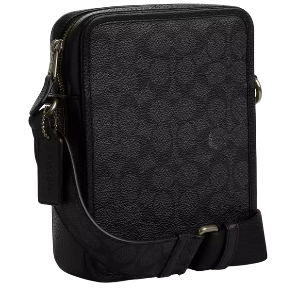 Coach Sullivan Crossbody Bag In Signature Canvas - Charcoal/ Black CAT78