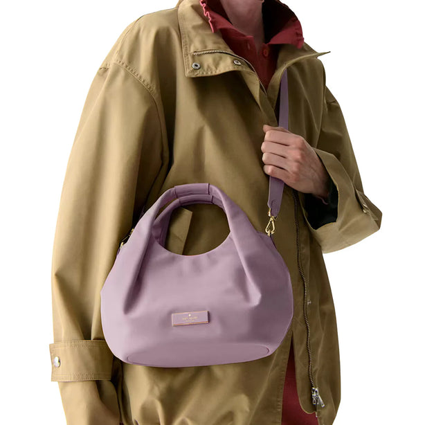 Kate Spade Carter Nylon Small Pleated Crossbody Bag - Lavender Smoke KL965