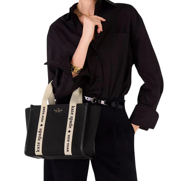 Kate Spade Kip Canvas Small Tote Bag - Black KG767