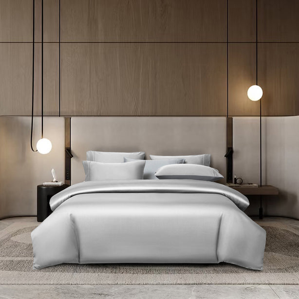 Creek Silver Fitted Sheet Set 100% Lyocell