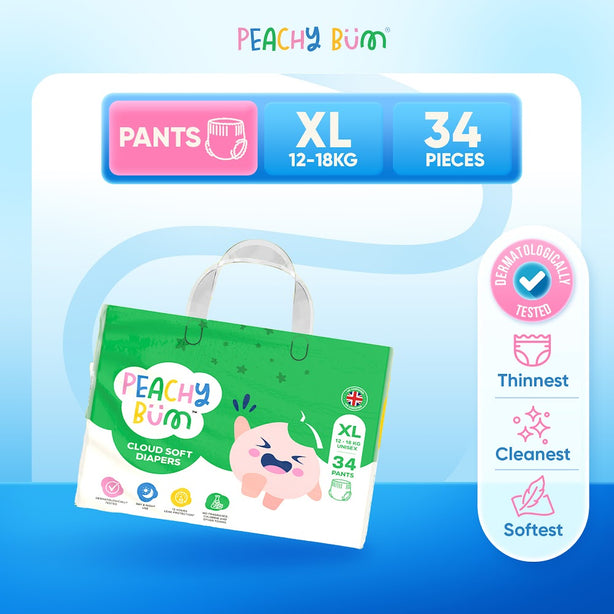 [1 Pack] Peachy Bum Cloud Soft Diaper Pants | Size M | Size L | Size XL | Size XXL