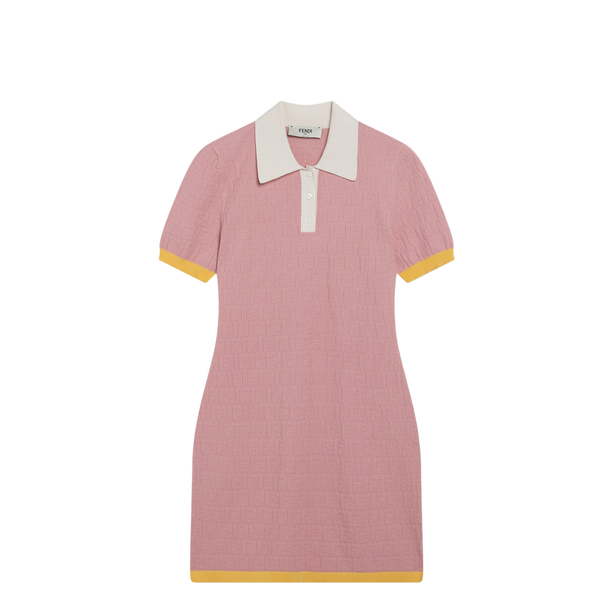 Pink Polo Dress with FF Jacquard