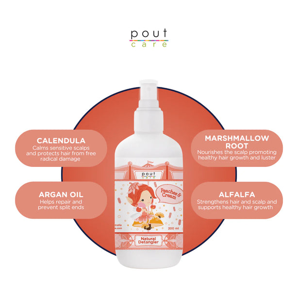 pout Care Peaches & Cream Natural Detangler 200ml