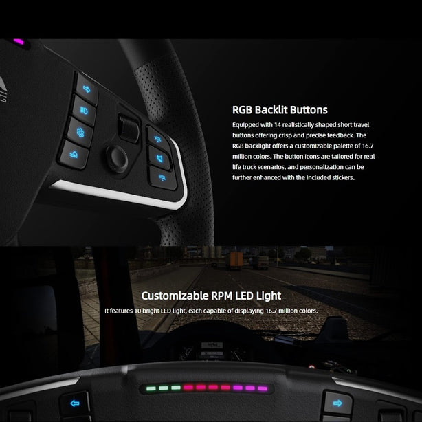 MOZA R5 Truck Driving Simulator Bundle Wheel Base + Truck Wheel + Pedals + Clamp