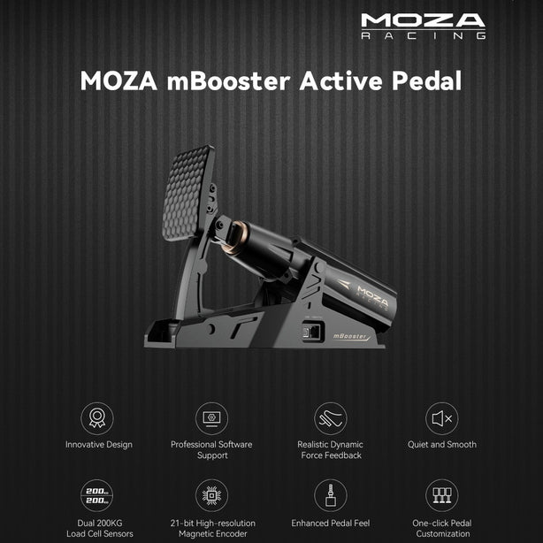 MOZA mBooster + CRP2 Throttle + Base Plate Complete Pedal Set