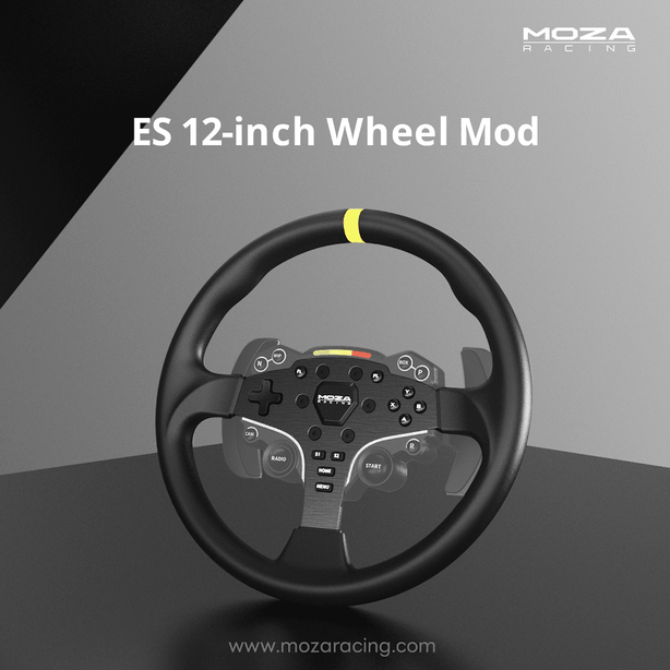MOZA ES Wheel 12 Inch Round Wheel Mod Leather Grip