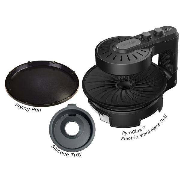 KITH BBQ Bundle - PyroGlow™ Electric Smokeless Grill Bundle + Frying Pan + Silicone Tray - Local Delivery Only
