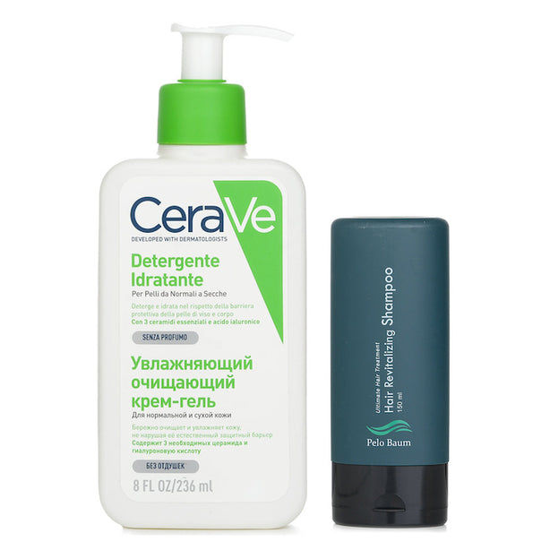 Pelo Baum Hair Revitalizing Shampoo 150ml X Cerave Hydrating Cleanser For Normal To Dry Skin (with Pump) 236ml - 2pcs