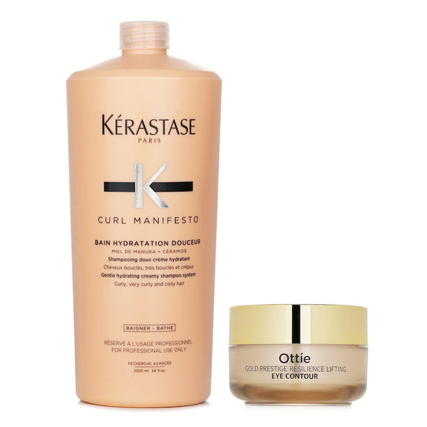 Kerastase Curl Manifesto Bain Hydratation Douceur Shampoo Gentle Creamy Shampoo - For Curly, Very Curly &amp; Coily Hair (salon Size) 1000ml X