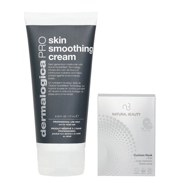 Dermalogica Skin Smoothing Cream Pro (salon Size) 177ml X Natural Beauty R-pga Deep Hydration Moisturizing Cushion Mask (exp Date: 01/2026) 6x 20ml