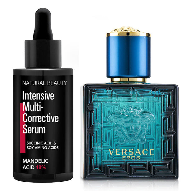 Versace Eros Eau De Toilette Spray 30ml X Natural Beauty Intensive Multi-corrective Serum - Mandelic Acid 18% (exp Date: 12/2025) 35ml - 2pcs