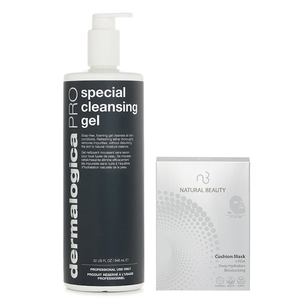 Dermalogica Special Cleansing Gel Pro (salon Size) 946ml X Natural Beauty R-pga Deep Hydration Moisturizing Cushion Mask (exp Date: 01/2026) 6x 20ml