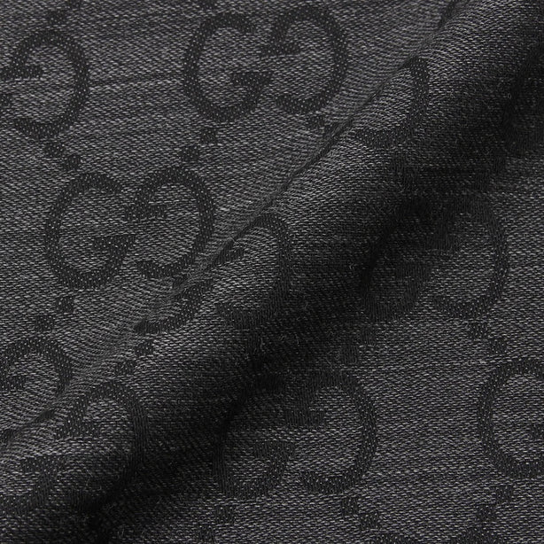 GUCCI Large Signature Logo GGWEB Scarf/Wrap Black 165904