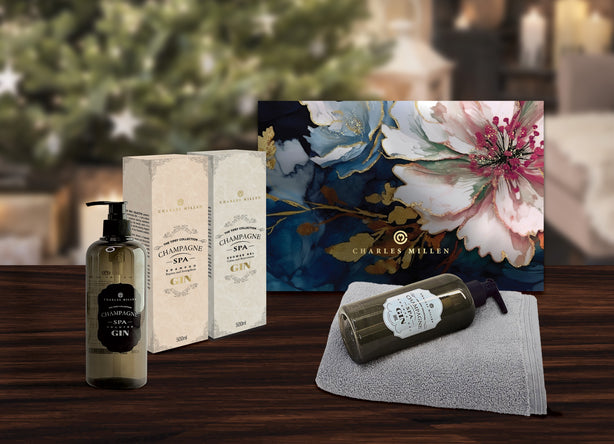 Charles Millen Signature Collection Rebliss Loft Sports Bath Towel With Tipsy Shower Gel and Shampoo Gift Set,CM25-X46, Alley Grey + Gin