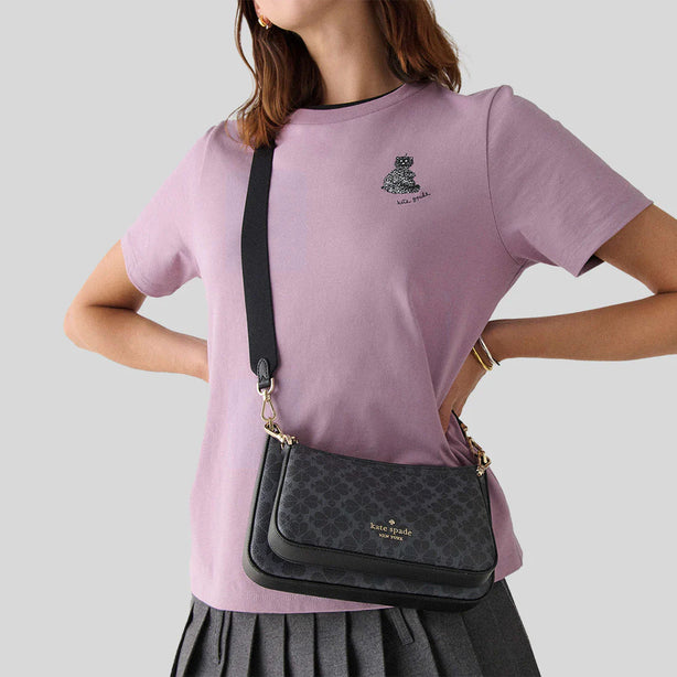KATE SPADE Signature Spade Flower Small Crossbody Black KI372