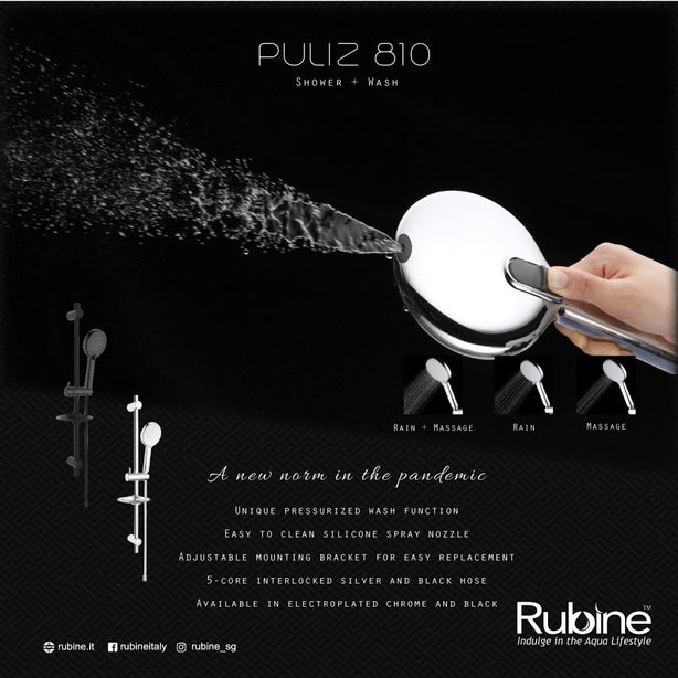 Shower Set + Sliding Rod | RSH-PULIZ-810BK