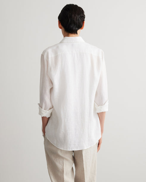 Alexander & Sons, White Linen, Long Sleeve Shirt