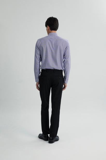 Coupe Cousu, Fancy Dobby, Long Sleeve Shirt with Contrast Trim Fabric