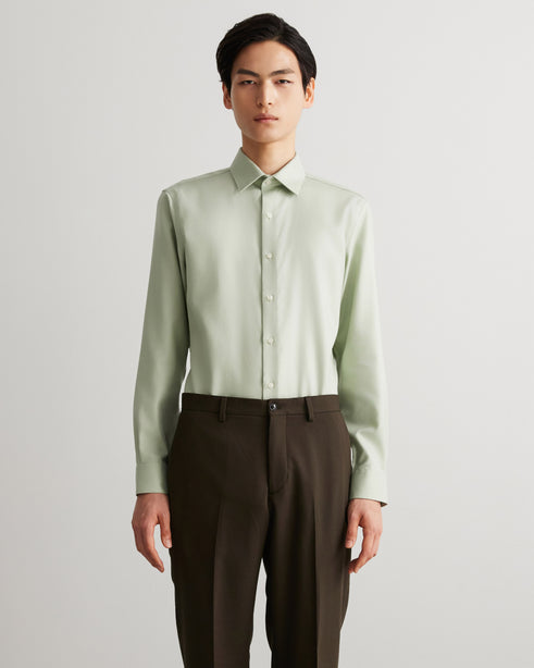 Alexander & Sons, Light Green Twill, Long Sleeve Shirt