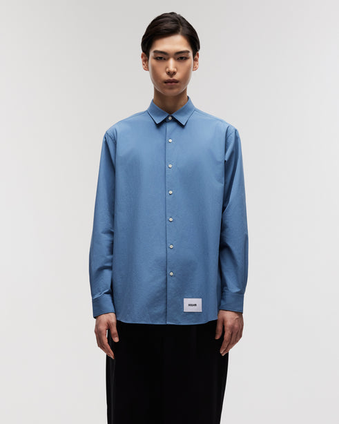 Highr, Steel Blue, Oversized Long Sleeve Shirt
