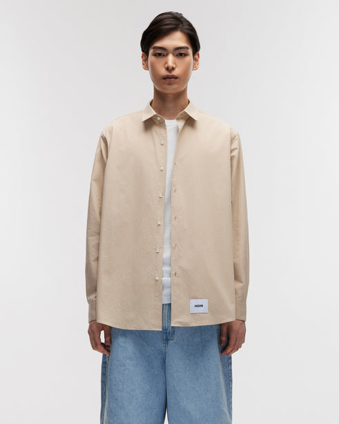 Highr, Khaki, Oversized Long Sleeve Shirt