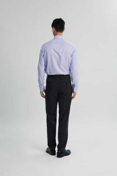 Coupe Cousu, Purple, Double Collar Long Sleeve Shirt
