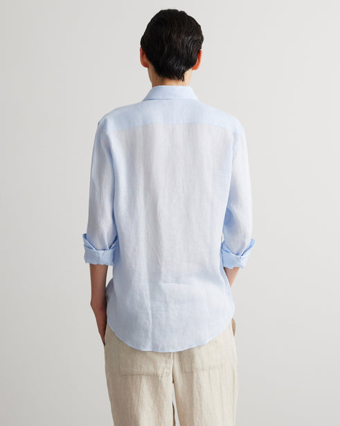 Alexander & Sons, Light Blue Linen, Long Sleeve Shirt