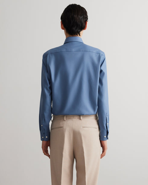 Alexander & Sons, Steel Blue Twill, Long Sleeve Shirt