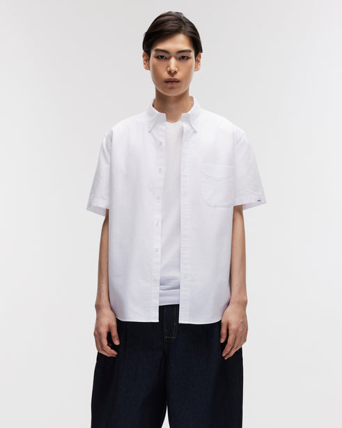 Highr, White, Oxford BD Short Sleeve Shirt