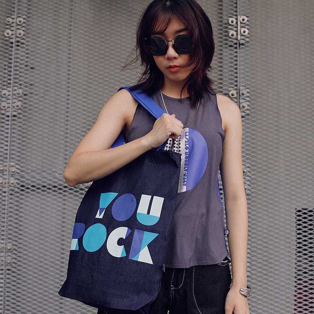You Rock Denim Tote Bag